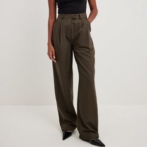 NWT|- High Waist Brown Suit Trousers By Na-Kd | Size: EU 38 🔥
